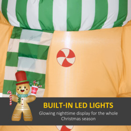 StarBright Light Up Inflatable Gingerbread Man Christmas Decoration 7.5ft - thumbnail 4