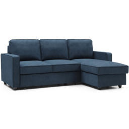 Lucien 3 Seater Blue Corner Sofa Bed - thumbnail 2