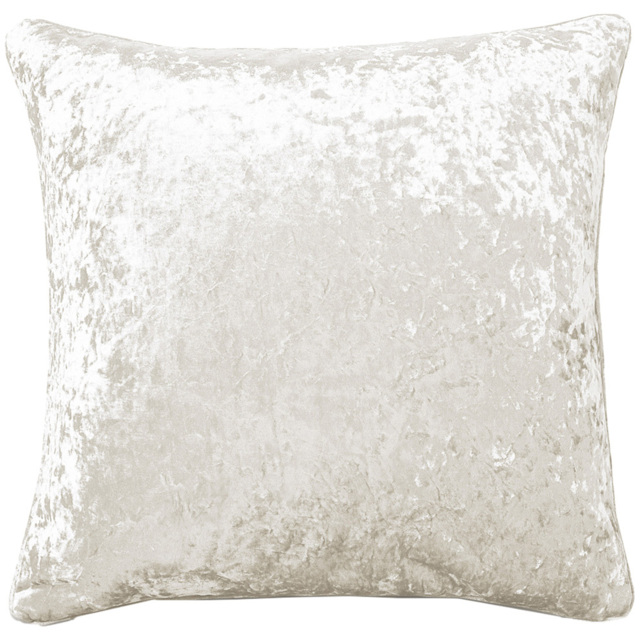 Intimates Plain Crushed Velvet Cream Filled Cushion 43 x 43cm 2 Pack - image 1