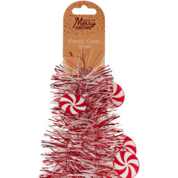 Single Candy Cane Lane Red and White Candy Cane Christmas Tinsel 200cm in Assorted styles - thumbnail 2