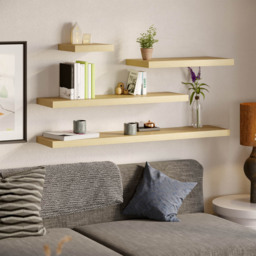 Homebase 60cm Light Oak Effect Floating Shelf 2 Pack - thumbnail 2