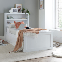 Bedmaster Enzo Single 3 Drawer White Wooden Bed - thumbnail 2