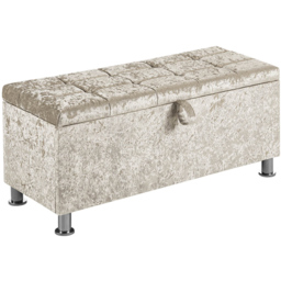 Vida Designs Valencia Champagne Crushed Velvet Storage Ottoman - thumbnail 2
