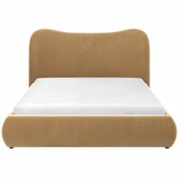SOLACE+CO Ember Sand Double Velvet Ottoman Bed - thumbnail 2