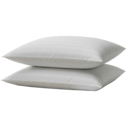 Opulent Home Microfibre White Striped Medium-Firm Anti-Allergy Pillow 2 Pack