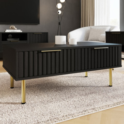 GFW Nervata Black 2 Drawer Coffee Table - thumbnail 1