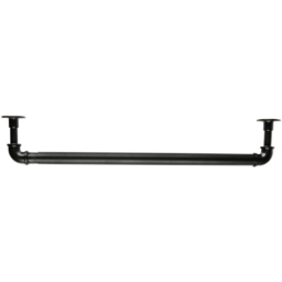 Industrial 120-210cm Extendable Matt Black Curtain Pole - thumbnail 1