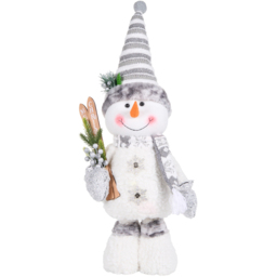 Angel Whispers Silver and White Extendable Snowman Christmas Decoration 104cm