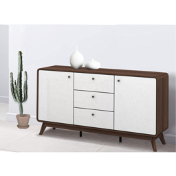 Loft24 Cassie 2 Door 3 Drawer Walnut and White Sideboard - thumbnail 4
