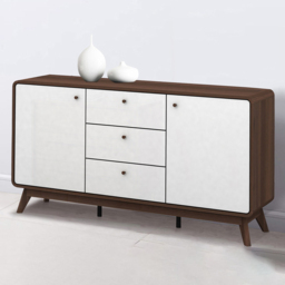 Loft24 Cassie 2 Door 3 Drawer Walnut and White Sideboard - thumbnail 1