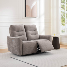 Midtown 2 Seater Stone Fabric Recliner Sofa - thumbnail 4