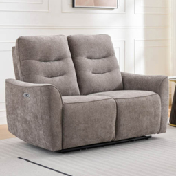 Midtown 2 Seater Stone Fabric Recliner Sofa