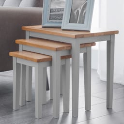 Julian Bowen Cleo Grey and Oak Nest of Tables Set of 3 - thumbnail 1