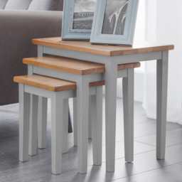 Julian Bowen Cleo Grey and Oak Nest of Tables Set of 3