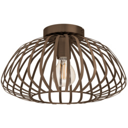EGLO Espinal Bronze Steel Caged Style Ceiling Light