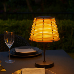 Lighting Collection IP44 Malibu Glow Solar LED Outdoor Table Lamp - thumbnail 2