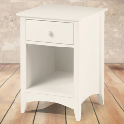 Julian Bowen Cameo Single Drawer Stone White Bedside Table