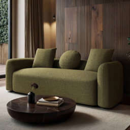 SOLACE+CO Cami 3 Seater Green Chenille Large Sofa - thumbnail 1