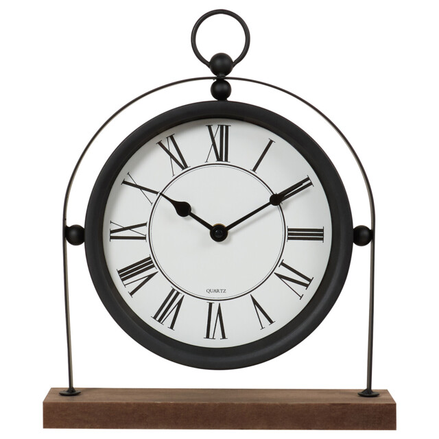 Wooden Black Mantle Clock 26 x 31cm - image 1