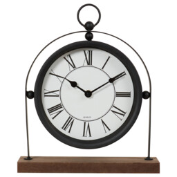 Wooden Black Mantle Clock 26 x 31cm
