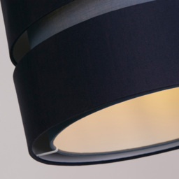 Lighting Collection Brea 2 Tier Navy Cotton Ceiling Shade - thumbnail 4