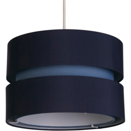 Lighting Collection Brea 2 Tier Navy Cotton Ceiling Shade - thumbnail 1