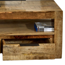 Brooklyn Surrey 3 Drawer Singe Shelf Solid Wood TV Unit - thumbnail 4