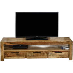 Brooklyn Surrey 3 Drawer Singe Shelf Solid Wood TV Unit - thumbnail 2