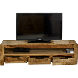 Brooklyn Surrey 3 Drawer Singe Shelf Solid Wood TV Unit - thumbnail 3
