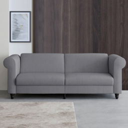 Dorel Felix 3 Seater Grey Corduroy Sofa Bed - thumbnail 1
