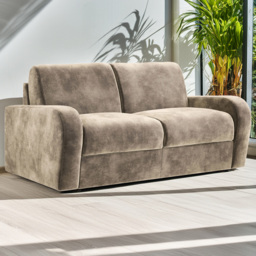 Jay-Be Deco 2 Seater Luxe Velvet Mink Sofa Bed with e-Sprung Mattress