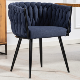 Artemis Home Aneta Set of 2 Denim Curved Dining Chairs - thumbnail 1