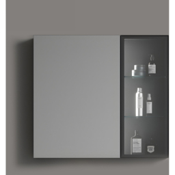 ENER-J Black Rectangular Aluminium LED Mirror Cabinet - thumbnail 2