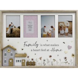 The Port. Co Gallery Family Floral House 4 Aperture Natural 6 x 4 inch Photo Frame