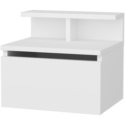 Decorotika Alice White Single Drawer Single Shelf Floating Bedside Table - thumbnail 2