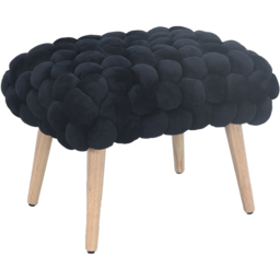 Artemis Home Cushla Black Bubbly Velvet Small Footstool - thumbnail 2