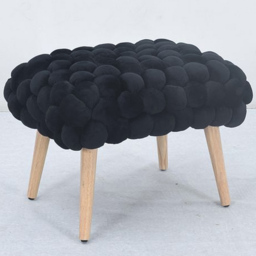 Artemis Home Cushla Black Bubbly Velvet Small Footstool