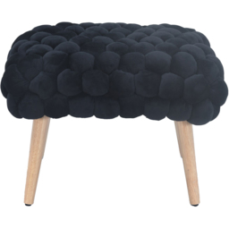 Artemis Home Cushla Black Bubbly Velvet Small Footstool - thumbnail 3