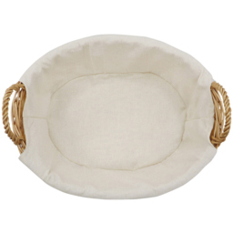 JVL 9L Acacia Honey Oval Willow Storage Basket - thumbnail 3
