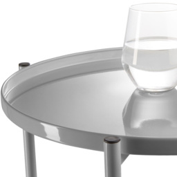 tectake Oxford Grey Round Bedside Table - thumbnail 4