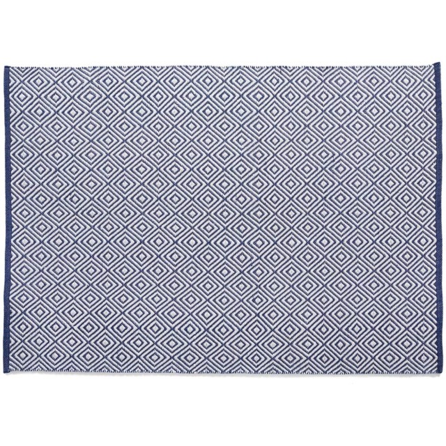 Hug Rug Navy Woven Diamond Rug 120 x 170cm - image 1