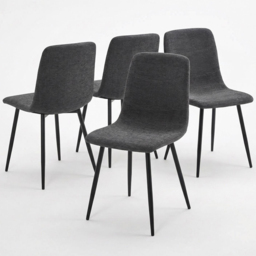 FWStyle Nova Evie 4 Seater Sintered Stone Square Dining Set Grey - thumbnail 2