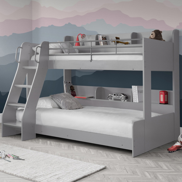 Julian Bowen Domino Light Grey Triple Sleeper Bunk Bed - image 1