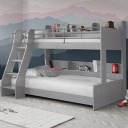 Julian Bowen Domino Light Grey Triple Sleeper Bunk Bed