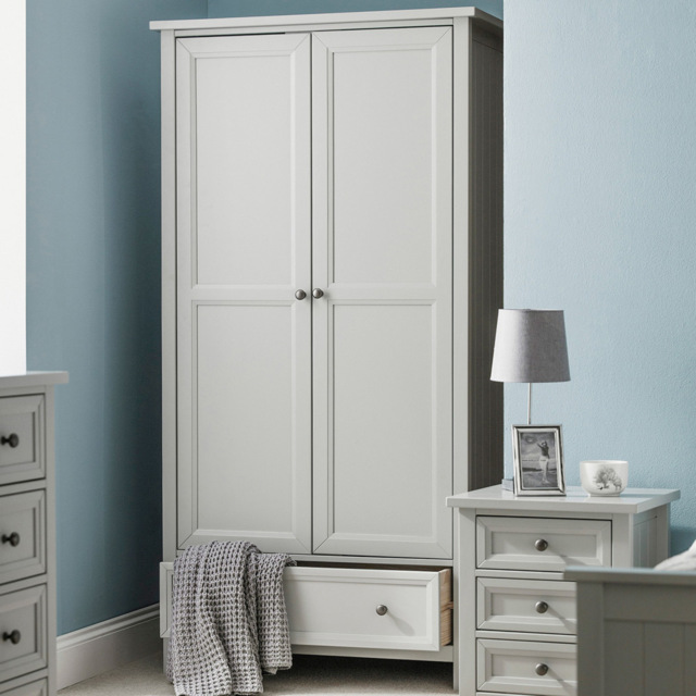 Julian Bowen Maine 2 Door Single Drawer Dove Grey Combination Wardrobe - image 1