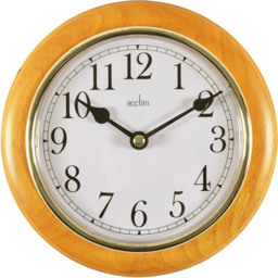 Acctim Maine Cherry Wood Round Wall Clock 20cm - thumbnail 1