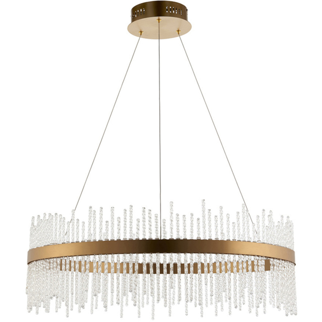 Merano Trapani Brushed Gold Glass Pendant Light - image 1