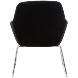 Premier Housewares Stockholm Black Velvet Chrome Legs Dining Chair - thumbnail 3
