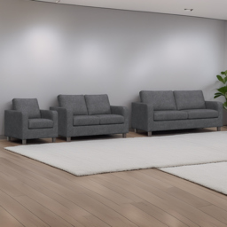 York Grey Turin 6 Seater Sofa Suite - thumbnail 1