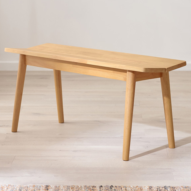 Furniturebox Lymington Oak Effect 2 Seater Solid Wood Small Dining Bench - image 1